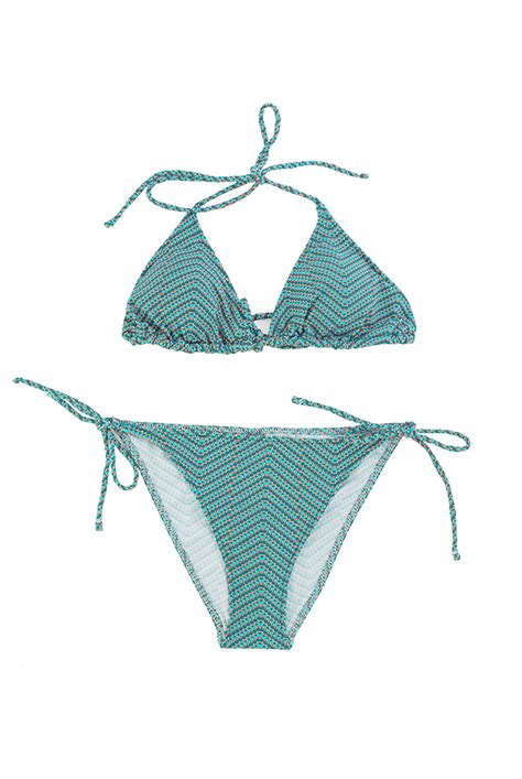 Bikini Tri Ngulo Espiga Turquesa Cottoncrown