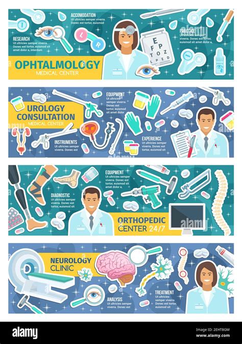 Ophthalmology Neurology Orthopedics And Urology Medicine Vector