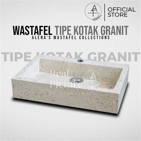 Jual Wastafel Cuci Tangan Teraso Minimalis Marmer Kotak Batu Granit