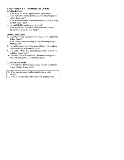 Strayer Notes Ch 8 Commerceampculture PDF