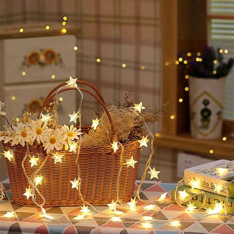 ANJAYLIA 20 LED Star String Lights 10 FT Fairy Christmas Lights Battery