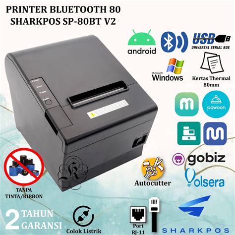 Jual Printer Thermal Bluetooth Android Mm Auto Cut Sharkpos Sp Bt