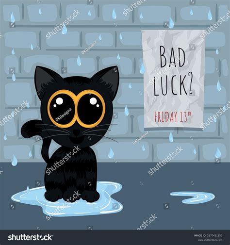 Crying Cat On Raining Street Bad Stock Vector (Royalty Free) 2170421153