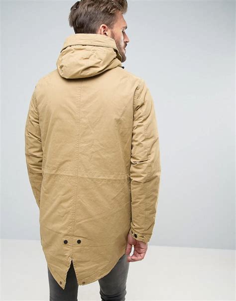 Lyst Scotch Soda Long Parka With Lining In Natural For Men