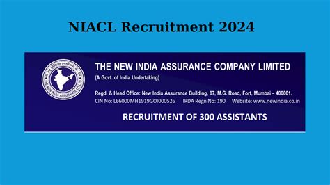 Niacl Assistant Recruitment For Posts Apply Now Insurance