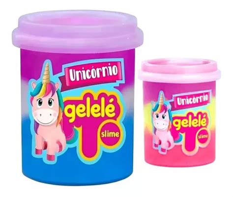 Pote Slime Gelelé Três Cores Unicórnio 152g Doce Brinquedo