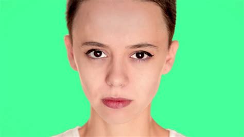 Beautiful Bald Girl Short Hair Brunette Stock Footage Video