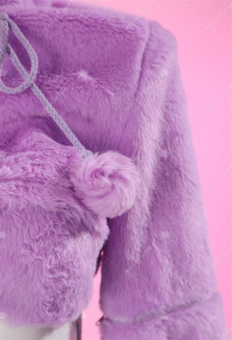 Women Pm Derivative Furry Paw Sexy Bikini Lingerie Kawaii Purple Plush Homewear Paw Gloves