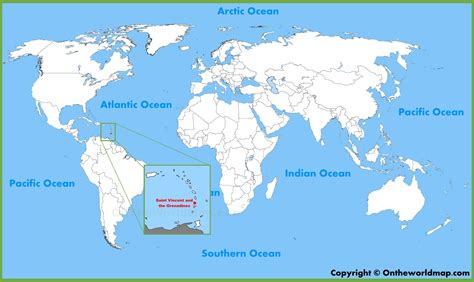 Saint Vincent and the Grenadines location on the World Map