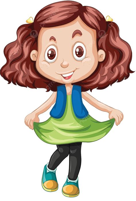 Cartoon Brunette Girl