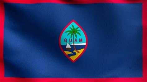 Seamless Loop K Vdo Guam Island Flag I Stock Video Pond