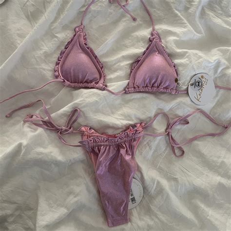 Pink Bikini Set Shimmery Brand Citybeach Fits Us Depop