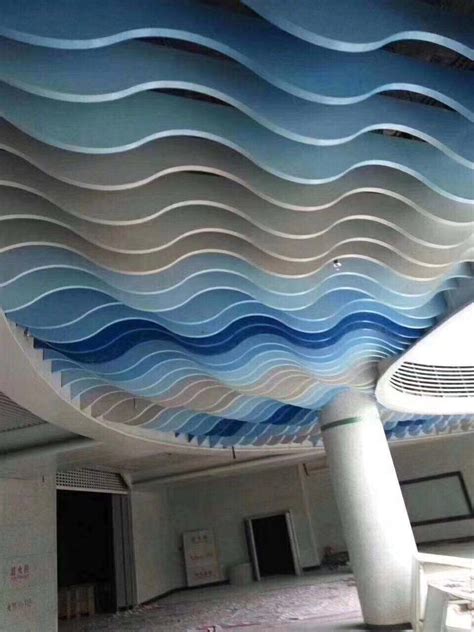 Aluminum Wave Baffle Ceiling Customized Design Wave Baffle Ceiling