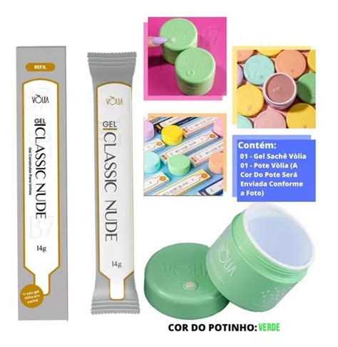 Kit Gel Volia Em Sache Classic Nude Pote Reutilizável MercadoLivre