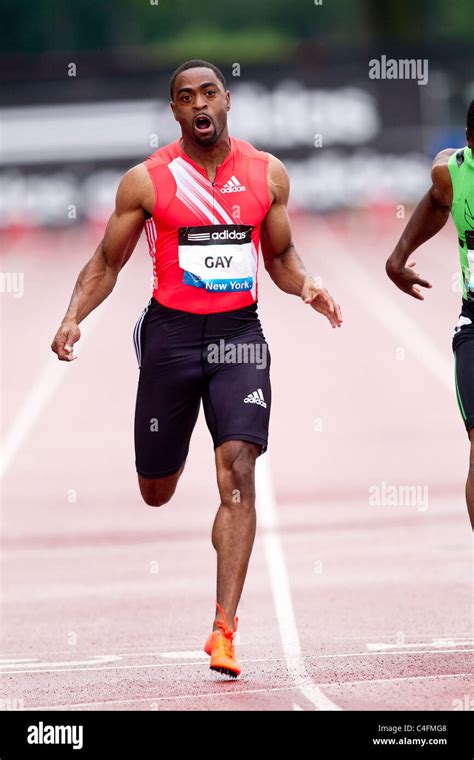 Tyson Gay Usa Competing In A Meters Race At The Nyc Grand Prix Track And Field