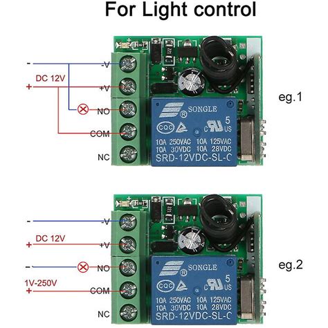 Smart Home 433mhz 12v Dc 1ch Commutateur Sans Fil A Distance De Relais