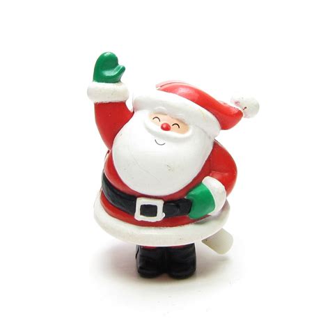 Waving Santa Claus Pin Vintage 1988 Hallmark Wind Up Lapel Santa Claus Pin Christmas Pins