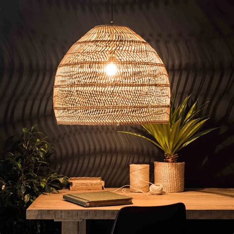 Chiński styl Handmake Rattan lampa Vintage wiszące lampy Loft salon