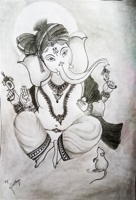 Pencil Drawing Of Lord Ganesha