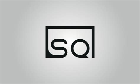 Letter SQ logo design. SQ logo with square shape in black colors vector ...