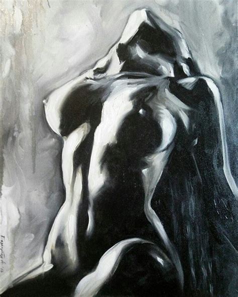 African American Nude Art Black And White Afro Sexy Painting Etsy