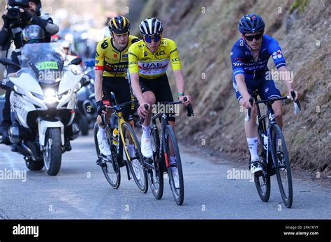 Danish Jonas Vingegaard Of Jumbo Visma Slovenian Tadej Pogacar Of Uae