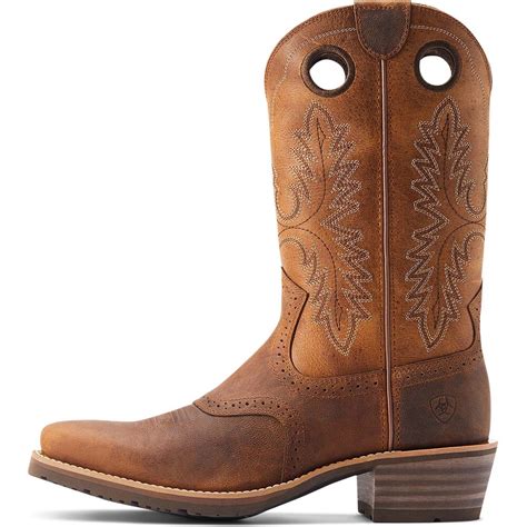 Ariat Mens Hybrid Roughstock Western Boots Sorrel Crunch Elliottsboots