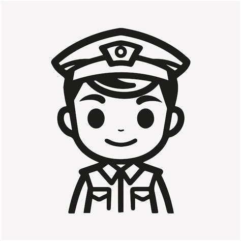 Cartoon Police Officer Icon Premium AI Generated Vector