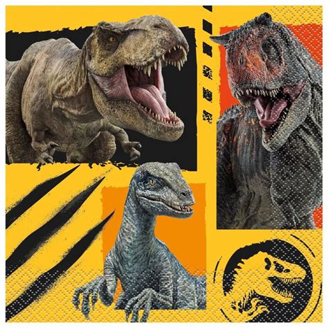 Jurassic World Dominion Luncheon Napkins 16 Per Pack Arte De Dinosaurio Dinosaurios