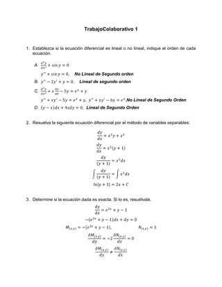 Ejercicios Ecuaciones Diferenciales PDF