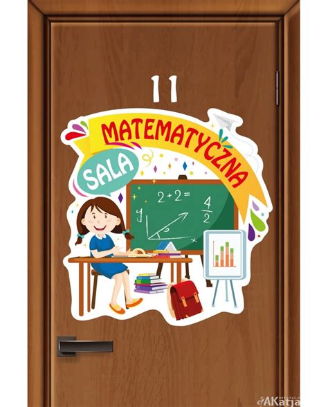 Kolorowa Naklejka Na Drzwi Sala Matematyczna