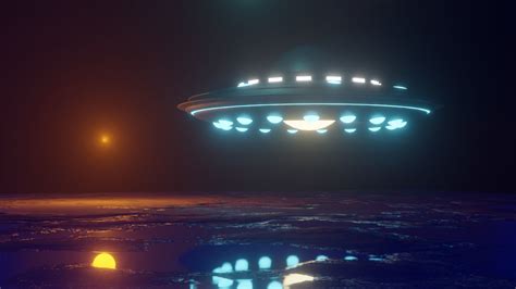 3d Model Flying Saucer Ufo With Sci Fi Environment