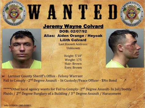 Loveland police arrest Larimer County’s most wanted Jeremy Colvard ...