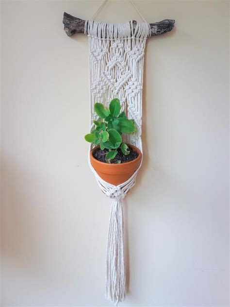 Macrame Planta Hanger pared colgante para pequeñas ollas Etsy España