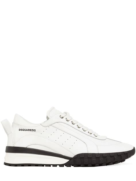 Dsquared2 Legend 551 Leather Low Top Sneakers In White Modesens