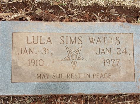 Lula Sims Watts 1910 1977 Find A Grave Memorial