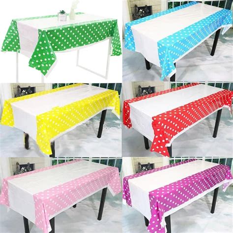 Polka Dot Plastic Disposable Tablecloth Waterproof Party Wedding