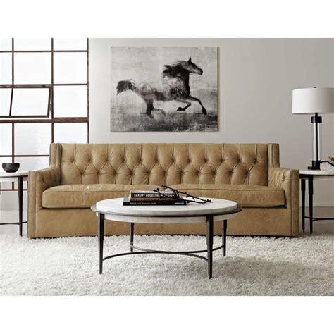 Bernhardt Leather Sofa With Nailhead Trim Cabinets Matttroy