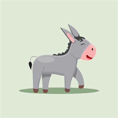 Carácter de burro divertido lindo aislado cara de personaje de dibujos