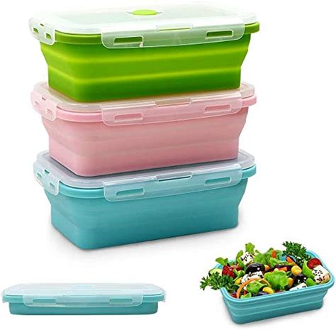 Buy Silicone Food Storage Containers With Lids Pack Set Collapsible