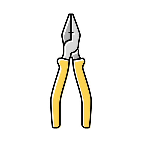 Flat Combination Pliers Color Icon Vector Illustration Vector