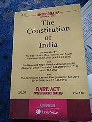 Constitution Of India Bare Act With Short Notes Handbook In English