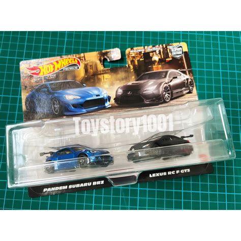 Hot Wheels Premium Pandem Subaru BRZ Blue Lexus RC F GT Black Car