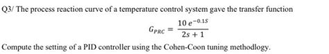 Q3 The Process Reaction Curve Of A Temperature