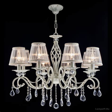 Люстра белая с золотом на 8 ламп с абажурами. ARM247-08-G Maytoni ...