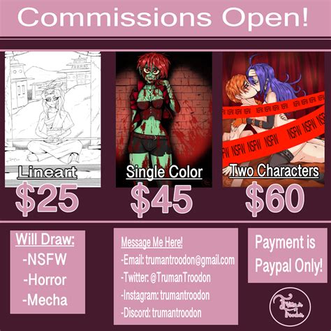 Commission Page Update By TrumanTroodon Hentai Foundry