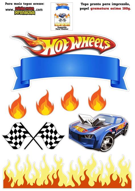 Topper De Bolo Hot Wheels 5FA Hot Wheels Cake Hot Wheels Birthday Hot Wheels Birthday Cake