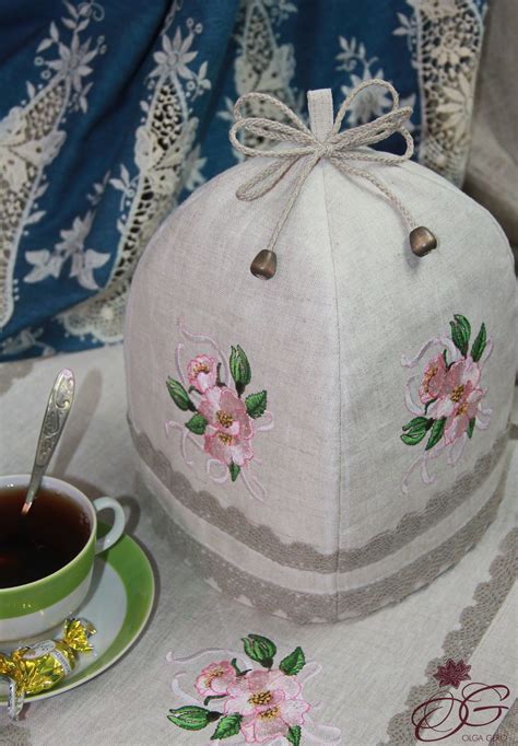 Грелка на чайник из натурального льна "Шиповник" в интернет-магазине ...