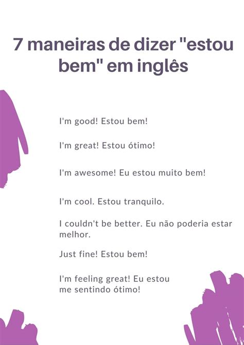 Eu Estou Bem Em Ingles - Como dizer ''estou bem em inglês'' | Palabras comunes en ingles, Cursos ...