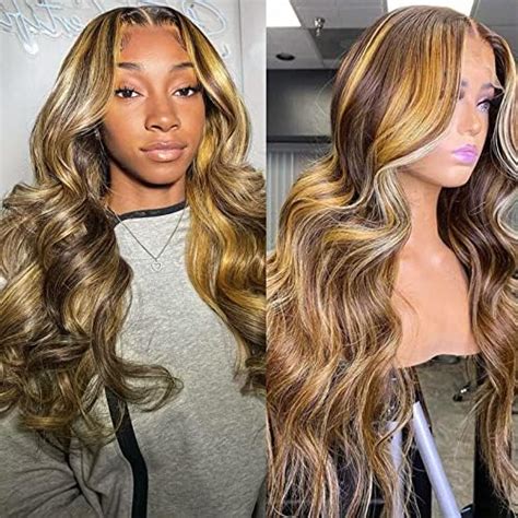 Amazon Silaiya 13x4 Body Wave Highlight Ombre Lace Front Wig